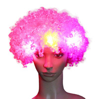 Lumineux LED Flash Fan Headgear Hat Explosive Clown Perruque pour le plaisir pour les célébrations de Noël