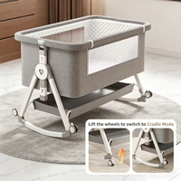 Offre Spéciale Berceau de Bébé Compact Intérieur Spacieux en Tissu Oxford avec Moustiquaire Amovible et Panier de Rangement pour Chambre de Bébé