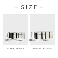 Moderne Noir Blanc Géométrique Piano Laque en Bois Poli Boîte à Bijoux Organisateur de Bureau Pour Femmes Dame