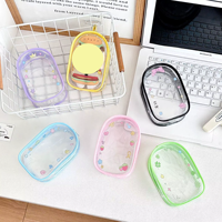 Pochette transparente pour figurines, étui à fermeture éclair en PVC pour poupées, mini-sacs à maquillage et rouges à lèvres, porte-clés