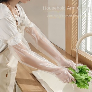 Einweg-wasserdichte <span class=keywords><strong>Latex</strong></span> handschuhe für Damen Küche Dick, lang ärmelig, transparent für das Geschirrs pülen im Haushalt - Product Image 5