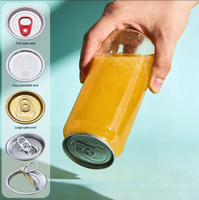 Usine chinoise, personnalisation du logo, canettes en plastique PET transparentes vides avec anneau d'ouverture facile pour l'emballage de jus de fruits et de boissons gazeuses