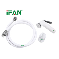 Ensemble de douche IFAN en ABS blanc avec tuyau de douche extérieur à double boucle