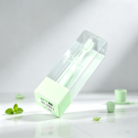 Boîte d'emballage pliable en plastique PET vert pour dentifrice, brosse à dents et articles de toilette quotidiens