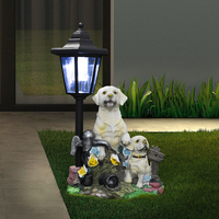 Lampe de jardin à batterie Lanterne pour chien Lampe solaire Lanterne solaire à LED Lampe solaire Décoration de patio de jardin Moules en résine Artisanat en résine