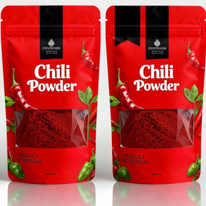 Bolsa <span class=keywords><strong>de</strong></span> pie <span class=keywords><strong>de</strong></span> aluminio impresa a medida con cierre resellable y ventana transparente para especias - Product Image 2