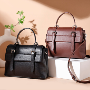 Venta al por mayor de cuero genuino para mujer, bolsos de mano con logotipo personalizado, bolso de hombro tipo bandolera para mujer, bolso de mensajero de moda de lujo para mujer - Product Image 2