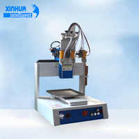 Máquina Dispensadora de Pegamento Automática de Mesa de Trabajo de Triple Módulo XY-1230 con Bandeja de Trabajo de Acero Inoxidable y Manómetro