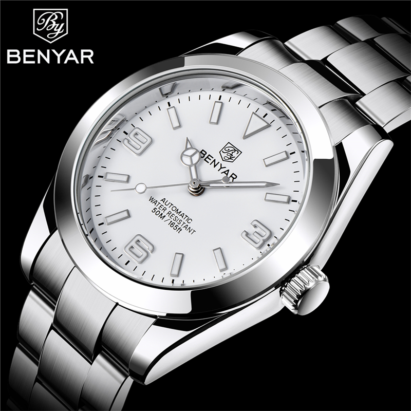 BENYAR 2022 New Stainless Steel Automatic Men Watches Top Brand Waterproof Luxury Men Mechanical Wristwatch Relogio Masculino