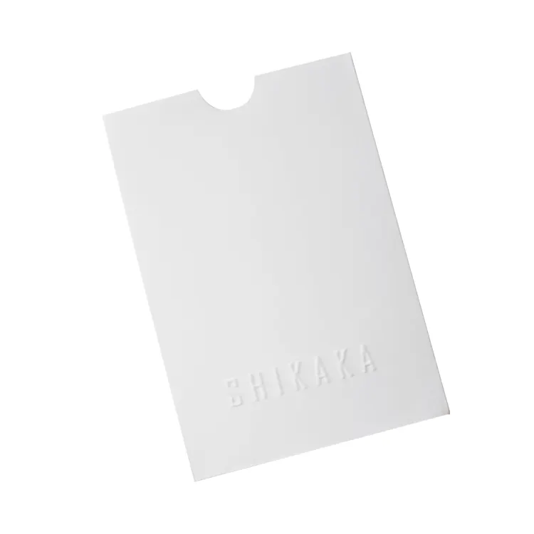 Custom fancy soft paper sleeve small key card holder envelope invoice pouch embossed logo envelope sleeve printing