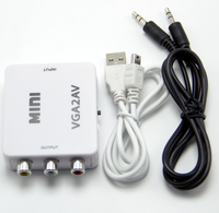 1080P Mini VGA RCA/AV Video dönüştürücü adaptör ayırıcılar ve dönüştürücüler pc'den tv'ye