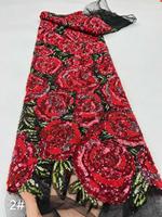 Tulle blanc, velours rouge, rose, broderie florale sur toute la surface, tissu multicolores, stock disponible, livraison rapide, États-Unis, Europe, Moyen-Orient