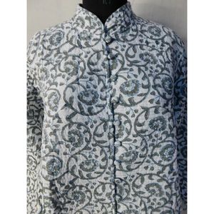 Chaqueta Acolchada Gruesa de Algodón con Estampado Floral, Chaqueta de Invierno de Talla Grande, Longitud Corta, Transpirable, con Botones Bordados - Product Image 3