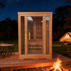Sauna Moderna para el Hogar, Sauna de Infrarrojos Lejanos, Madera de Cedro Rojo o Hemlock, Sauna de Vapor Seco para 2 Personas - Product Image 3