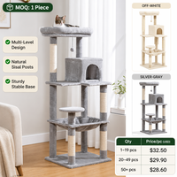 Arbre à chat en bois massif tout-en-un avec poteaux à gratter en sisal, grande maison de jeu pour chats d'intérieur, vente en gros