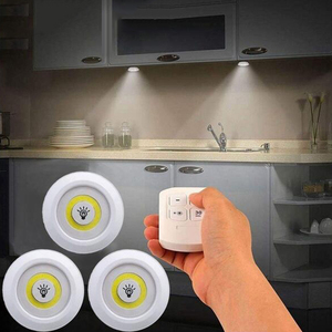Lumière de placard moderne à haute luminosité COB, interrupteur à poussoir, éclairage mural de cuisine, éclairage <span class=keywords><strong>LED</strong></span> rond de nuit avec télécommande - Product Image 6