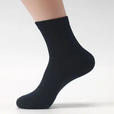 Wholesale custom organic solid color breathable bamboo fiber socks for men black white business dress socks