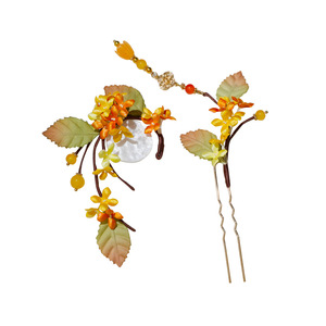 Conception originale, patrimoine culturel immatériel, épingle à cheveux classique artisanale en or enroulée de fils, motif osmanthus, pour Hanfu et cheongsam - Product Image 5