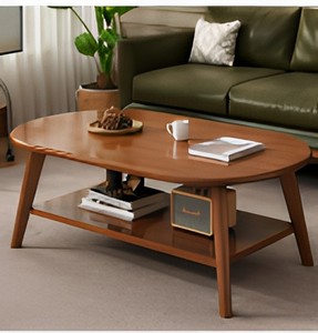 Table basse en bois de style Mid-Century Modern avec étagère de rangement, durable, facile à assembler, meuble de salon pour chambre, bureau, décoration intérieure - Product Image 3