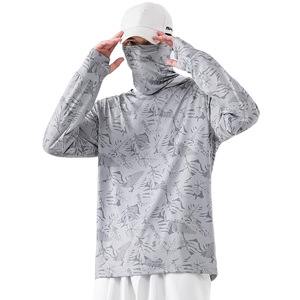 เสื้อฮู้ดดี้ตกปลาสำหรับผู้ชาย UPF 50+ ป้องกันแสงแดด แขนยาว ลายพืช ป้องกันรังสียูวี เสื้อคลุมสำหรับกิจกรรมกลางแจ้ง - Product Image 1
