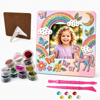 Kit de cadre photo DIY, kit de décoration de cadre photo avec paillettes pour cadeau personnalisé, art en strass, cadeau d'anniversaire pour garçons de 8 à 12 ans