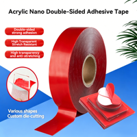 Ruban adhésif PET nano double face transparent 1 mm, thermofusible, haute étanchéité, résistant à la chaleur, sans trace, amovible, sans résidu, qualité ingénieur, pour voiture