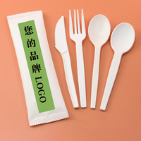 Ensemble de couverts jetables biodégradables en amidon de maïs (couteau, fourchette, cuillère) – Compostables
