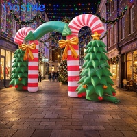 Arche gonflable de Noël personnalisée en forme de canne à sucre et d'arbre de Noël pour la location de décorations commerciales de fêtes