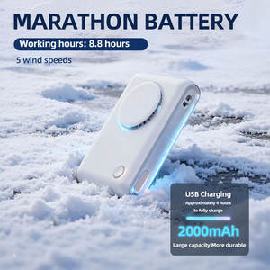 Портативный перезаряжаемый вентилятор 2000 мАч, многофункциональный, с креплением на шею, настольный, с клипсой, USB, персональный, охлаждающий, из АБС-пластика, <span class=keywords><strong>3</strong></span> цвета - Product Image 3