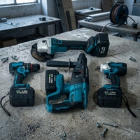Kit combiné d'outils électriques sans fil ergonomiques, dynamiques, de haute performance, à guidage laser, approuvé par les entrepreneurs, prêts à l'emploi