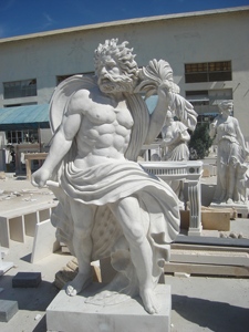 Decorazione classica giardino della Cina fabbrica di pietra personalizzata scultura in marmo bianco scultura di figura a tema Poseidon per la decorazione esterna - Product Image 4