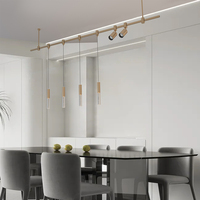 Suspension moderne en cuivre sur rail, personnalisable, pour îlot de cuisine, table à manger et salon
