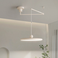 Éclairage décoratif rond rétractable pour lustre d'éclairage de plafond nordique pour salle à manger Led lustres modernes lampes suspendues