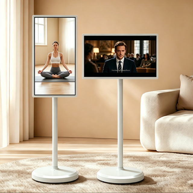 Smart Mobile Screen 23.8 32 Inch Wireless Monitor Android 13 Movable TV for Office Meeting Home Kitchen Retail Display Shop