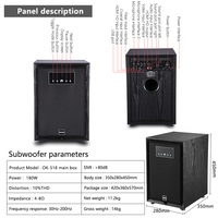 Système de haut-parleurs 2.1 avec basses profondes, deux microphones sans fil et son stéréo Bluetooth pour karaoké, système de cinéma maison