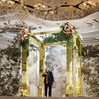 Moderne Classique Simple Mariage Gazebo Acrylique Doré Miroir Arche Abattre Meubles avec Grande Arche Design