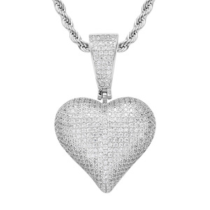 <span class=keywords><strong>Regalo</strong></span> de San Valentín, 3 Colores Disponibles, Colgante en Forma de Corazón con Incrustaciones de Circonitas, Micro Pavé, Brillante, Collar con Colgante de Corazón para Parejas, para Mujer - Product Image 3