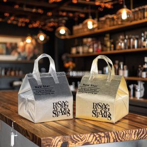 Sacs isothermes en tissu non tissé pour gâteaux, cadeaux, aliments ou thé, avec poignées, en aluminium, pour la livraison à emporter, en stock - Product Image 2