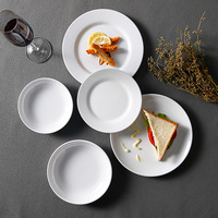 Plaque Plate en porcelaine avec Logo personnalisé, assiette en céramique blanche, assiettes à Steak, plats de dîner de Restaurant hôtel