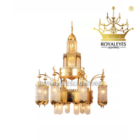 Royaleyes – lustre islamique en laiton Antique, classique, grand plaqué or, fer arabe, éclairage Masjid, éclairage de mosquée, OEM/ODM