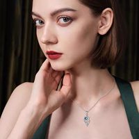 Bijoux fins, collier avec pendentif planète et montagne en argent sterling 925 plaqué coquille d'ormeau