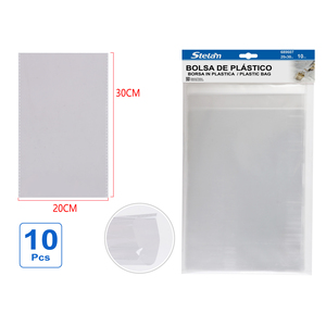 Paquete de 10 bolsas de plástico transparente ecológicas con aberturas planas de 20x30cm para embalaje y almacenamiento de pasteles, venta al por mayor - Product Image 1
