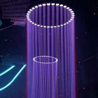 Anneau LED cinétique RGBW DMX de 1m, 1.2m, 1.5m avec 3 moteurs de levage pour effet de faisceau circulaire