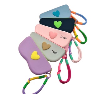 Silicone Storage Bag, Heart-shaped Silicone <b>Glasses</b> <b>Case</b>, Portable Sunglasses Storage Bag, Silicone <b>Glasses</b> <b>Case</b>. - Product Image 1