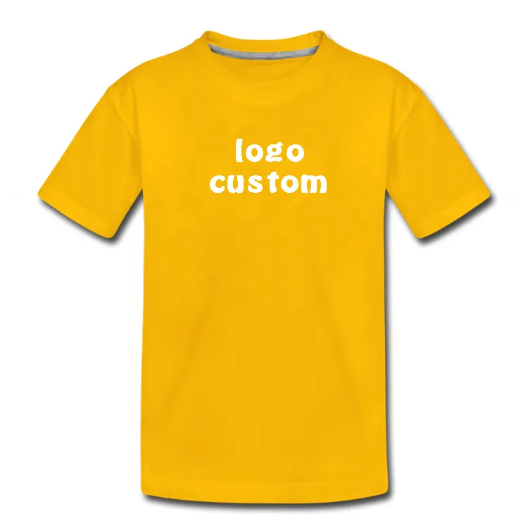 2022 New Fashion Children Casual T Shirt Yellow Crew Neck Kids Print Graphic Boys T Shirt