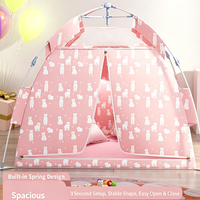 Tente de jeu pour enfants d'intérieur, 4-6 ans, portable, entièrement automatique, pliable, monocouche, en polyester, résistante au soleil, 130*130*120cm