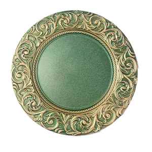 Luxury Green Charger <b>Plates</b> Set Elegant Vintage Wedding & Dinner <b>Plates</b> for Dishes Presentation - Product Image 3