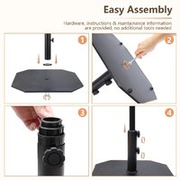 Bases de parasols de patio en acier JH-Mech 38 Lbs, compatibles avec les parasols de 7 à 11 pieds, noires, avec 4 patins antidérapants et boutons réglables.