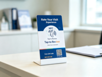Carte NFC personnalisée adhésive pour avis, menu et réseaux sociaux, support de table pour avis, présentoir NFC pour restaurant