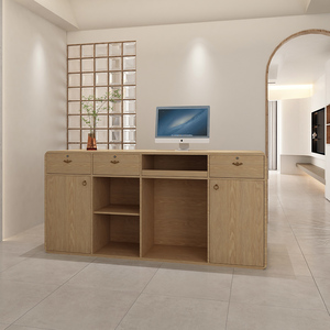 Cửa hàng làm đẹp bằng đá cẩm thạch trắng Salon bàn trước quầy lễ tân thiết kế quầy thanh toán cao cấp quầy tiếp tân hiện đại - Product Image 5